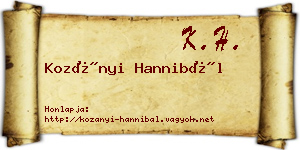 Kozányi Hannibál névjegykártya