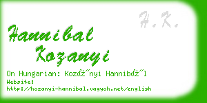 hannibal kozanyi business card